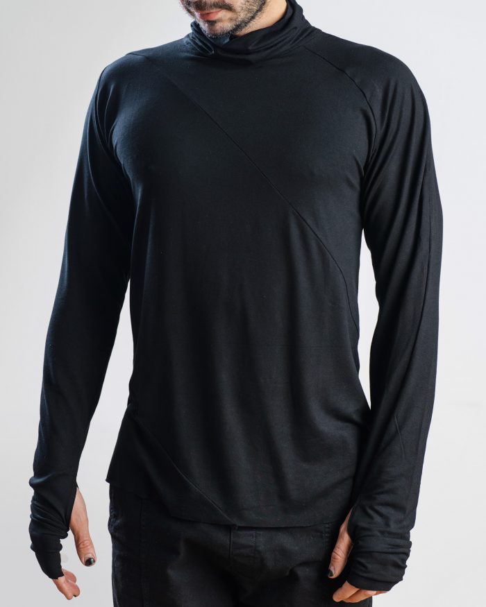 EXE CLOTHING Мъжка блуза с дълъг ръкав в черно