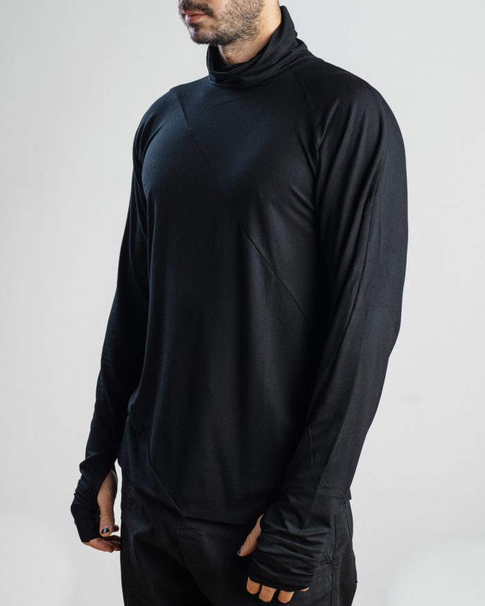 EXE CLOTHING Мъжка блуза с дълъг ръкав в черно