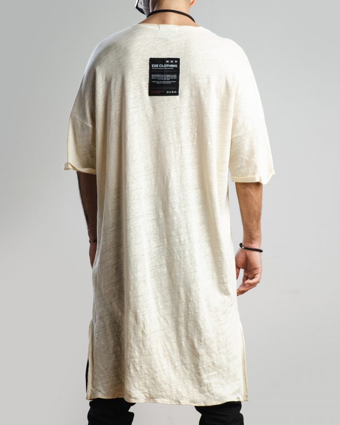 EXE CLOTHING Тениска в цвят слонова кост