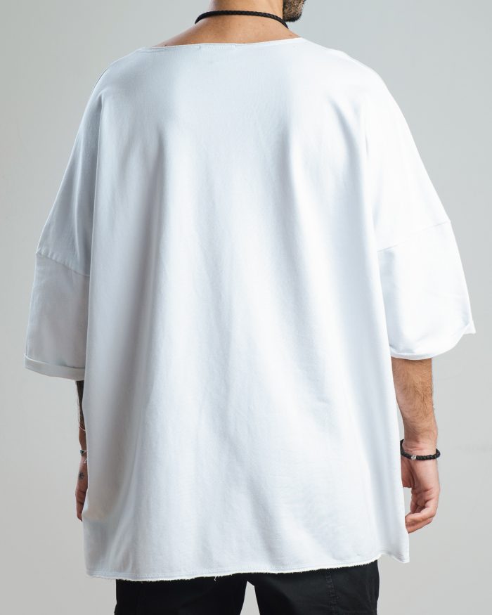 EXE CLOTHING Мъжка овърсайз тениска в бяло