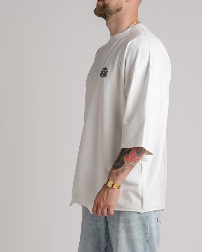 EXE CLOTHING бяла тениска със сив принт